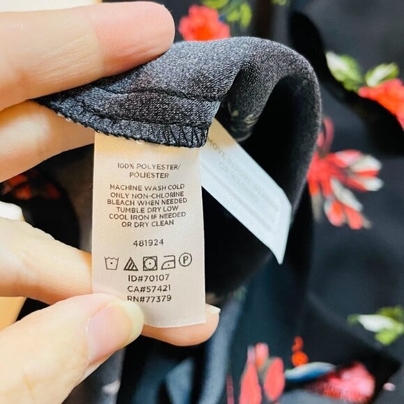 NWT Ann Taylor Dress Black Floral Twist Ruched 3/4 Sleeve Holiday Spring Easter - Picture 7 of 8